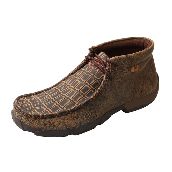 Twisted x Men's MDM0067 Driving Moc, Cayman Print/Brown Leather