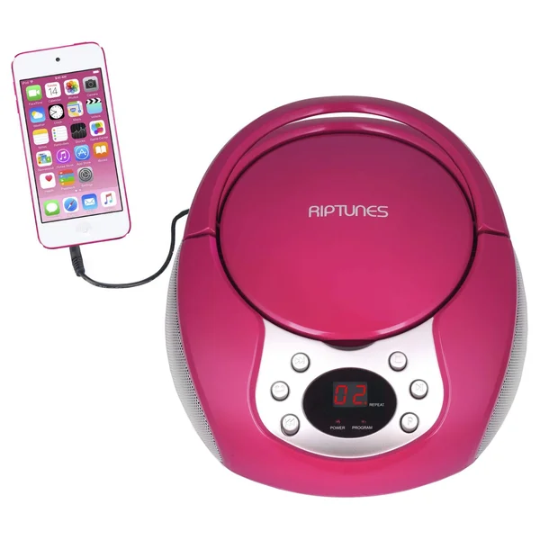 Riptunes CD Boombox w/ AM/FM Radio, Pink