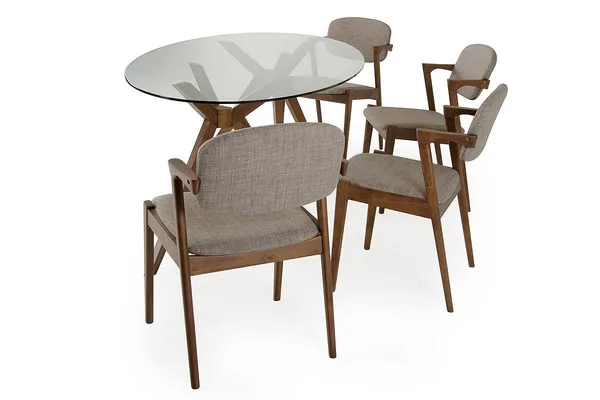 HomeRoots 283840 30x22 Wood and Glass Oval Dining Table