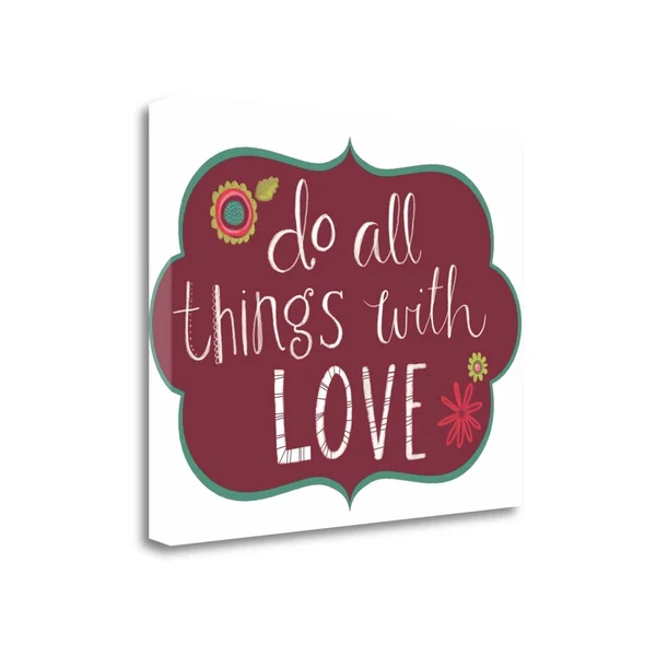 Tangletown Fine Art All Things with Love by Katie Doucette Giclee Print on Gallery Wrap Canvas - 24x22 x 20x22 - Multi