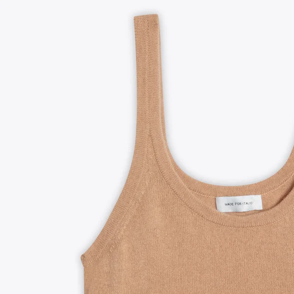 L Camel Cashmere Short Lounge Set - Italic