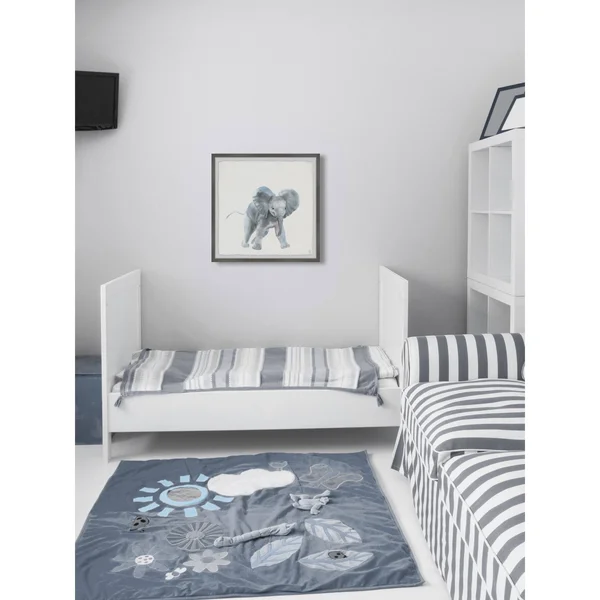 Marmont Hill Playful Elephant Framed Wall Art - Size: 18 inch x 18 inch, Gray