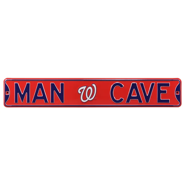 Red Washington Nationals 6x22 x 36x22 Man Cave Steel Street Sign