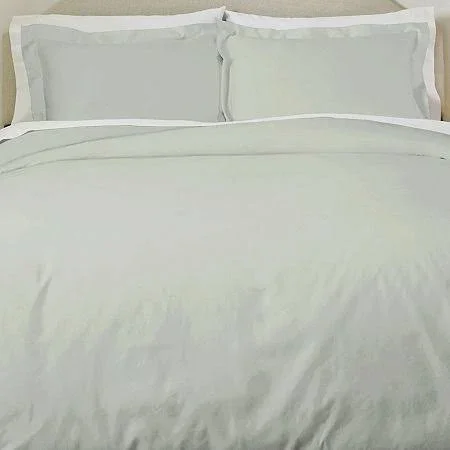 Pointehaven 500 Thread Count Cotton 3-Piece Duvet Cover Set Sage King