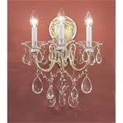 Classic Lighting 57003 G SC Via Venteo 3 Light Wall Sconce in 24K Gold Plate with Swarovski Spectra Crystal