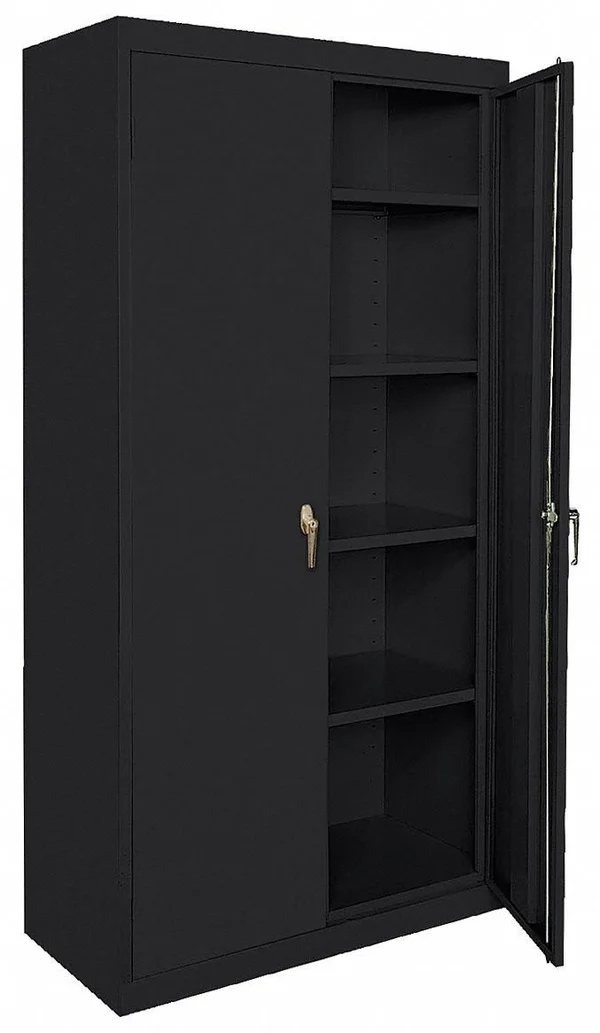 Sandusky Commercial Storage Cabinet - Black, 72 in H x 46 in W x 24 in D, Assembled Model: EA42462472-09