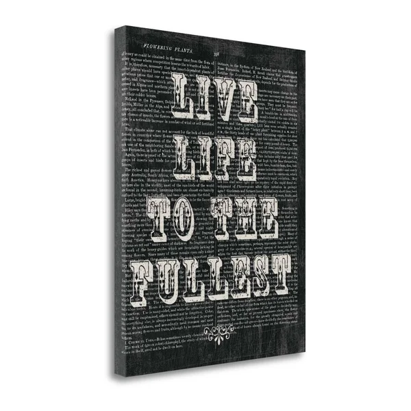 Tangletown Fine Art 28x22 x 22x22 Live Life Floral Chalk Giclee Print on Gallery Wrap Canvas