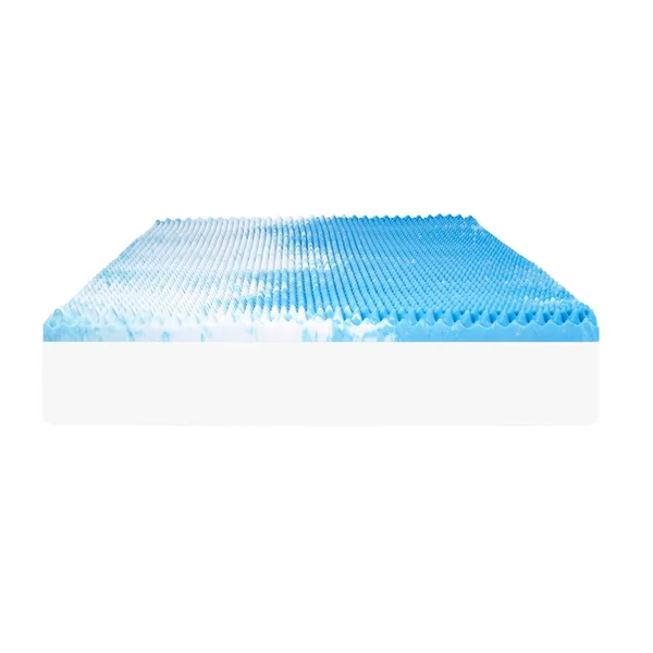 Comfort Revolution 4x22 Reversible Convoluted Memory Foam Mattress Topper, California King - Blue