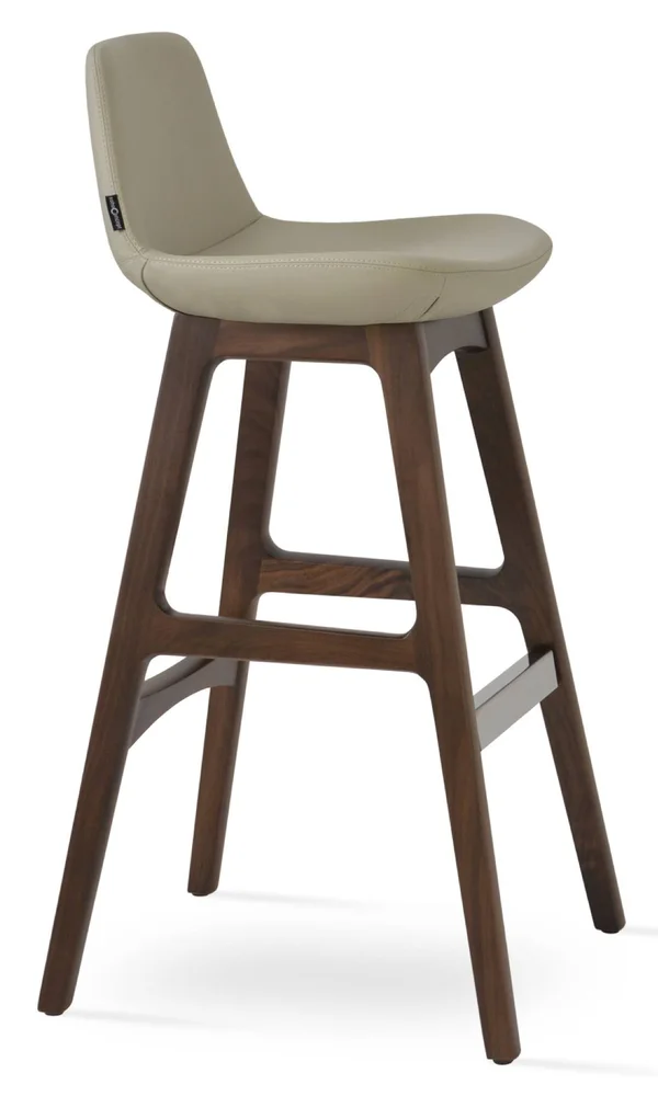 sohoConcept Pera 24x22 Bar Stool Leg Color: Beech Wood Walnut - Upholstery: PPM-Brown