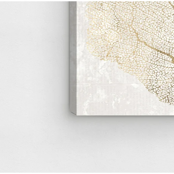 Oliver Gal Gold Coral Fan Canvas Wall Art