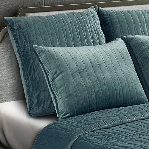Velvet Quilt Set by Brielle Seafoam - Size King