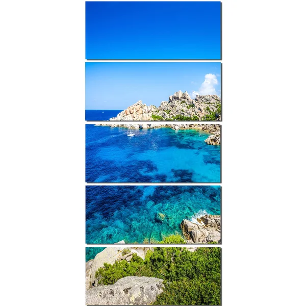 Design Art Ocean Bay with Turquoise Water - Seascape Photo Canvas Print - 20 in. Wide x 40 in. High - 1 Panel