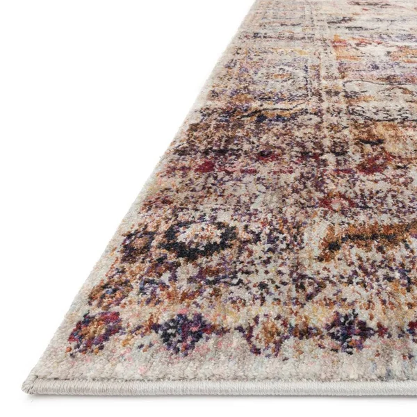 Alexander Home Contessa Traditional Medallion Boho Distressed Rug - Slate/Multi 5&3x22 x 7&8x22