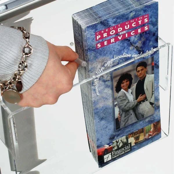 Sign Stand with Aluminum Snap Open Picture Frame and Clear Acrylic Brochure