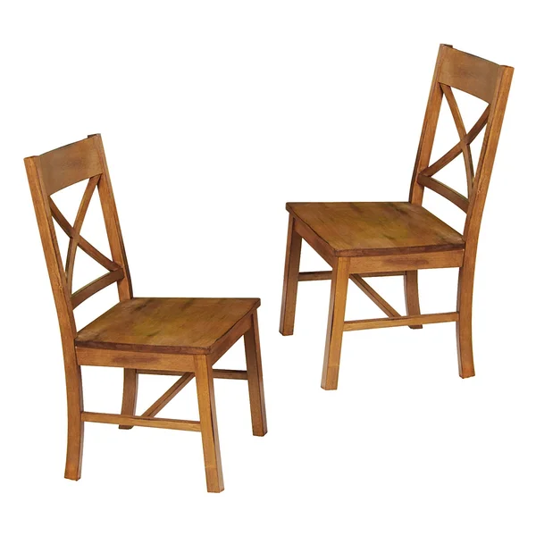 Set of 2 Traditional Distressed Wood Dining Chairs Antique Brown - Saracina Home
