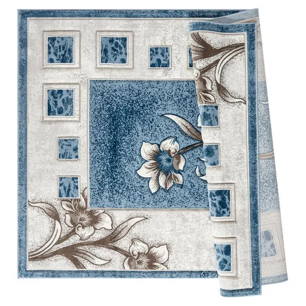 MDA Home Rhodes Blue Transitional Polypropylene Area Rug - 5&2x22 x 7&5x22