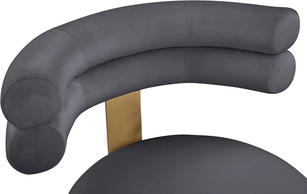 Meridian Furniture Fitzroy Grey Velvet Dining Chairs [Set of 2]
