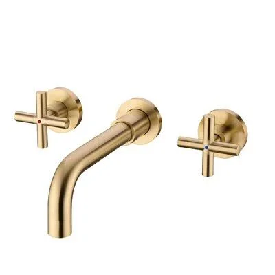 RENIST RN-B1905-MB Wall Mounted Bathroom Widespread Bathroom Faucet Finish: Matte Black