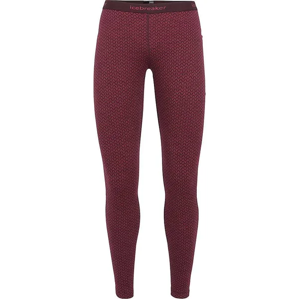 Icebreaker Women's 250 Vertex Legging - XL - Mountain Dash Jacquard Prism, Velvet
