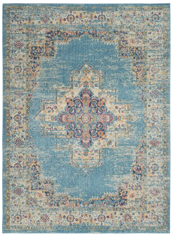 Nourison Passion Light Blue Area Rug, Size: 8& x 10&