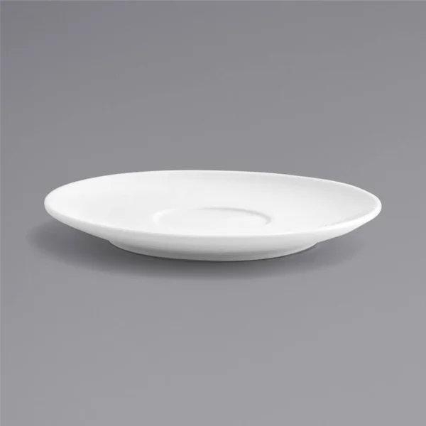 Front of The House DBB003WHP23 Spiral 6x22 White Round Porcelain Bouillon - Cream Soup Saucer - 12/Case