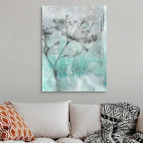 Ombre Wildflowers I, Large Solid-Faced Canvas Wall Art Print, Great Big Canvas
