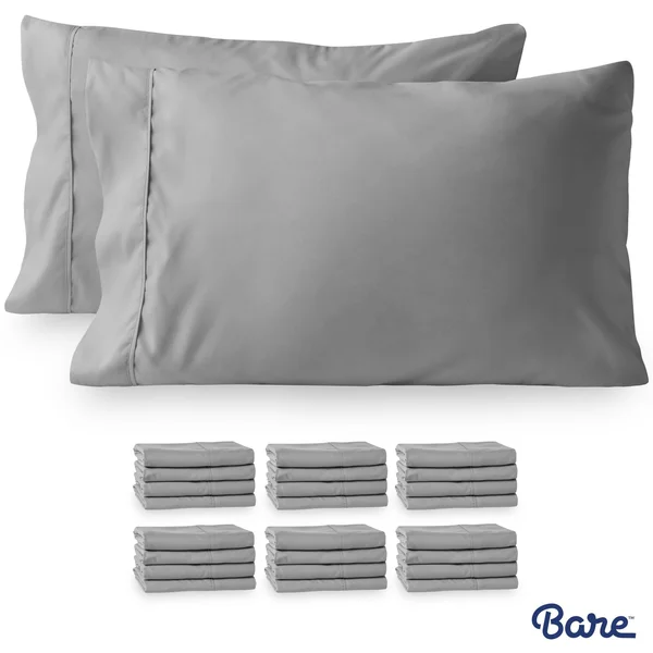 Premium 1800 Series Ultra-Soft Microfiber Pillowcase by Bare Home Light Grey - Size: Standard