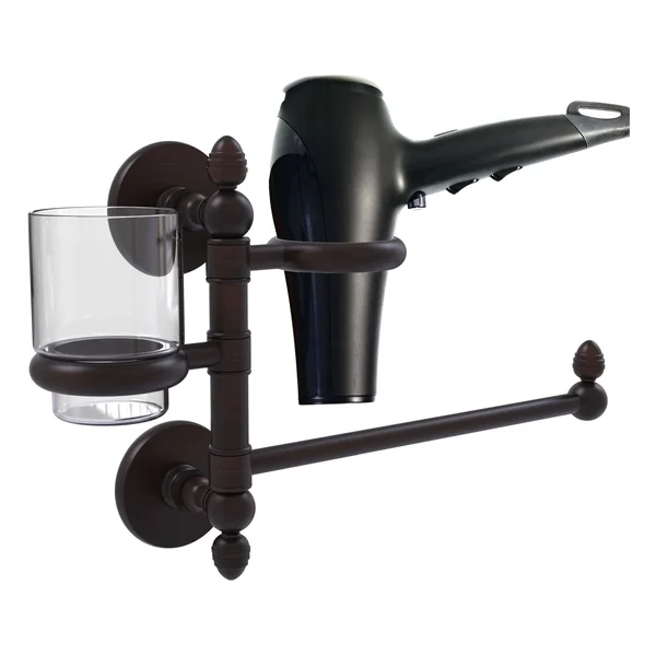 Allied Brass Prestige Skyline Collection Hair Dryer Holder and Organizer - Venetian Bronze