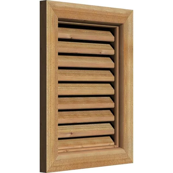 Ekena Millwork GVWVE34X2200RFUWR 34x22W x 22x22H Vertical Gable Vent (39x22W x 27x22H Frame Size): Unfinished, Functional, Rough