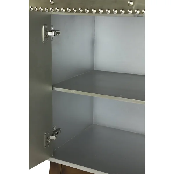 Litton Lane Grey Wood Industrial Cabinet