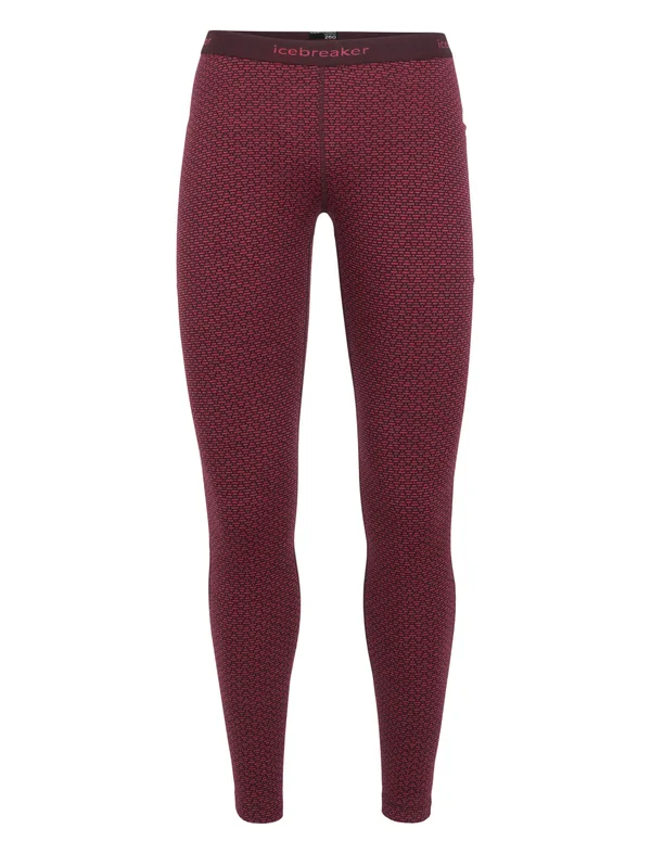 Icebreaker Women's 250 Vertex Legging - XL - Mountain Dash Jacquard Prism, Velvet