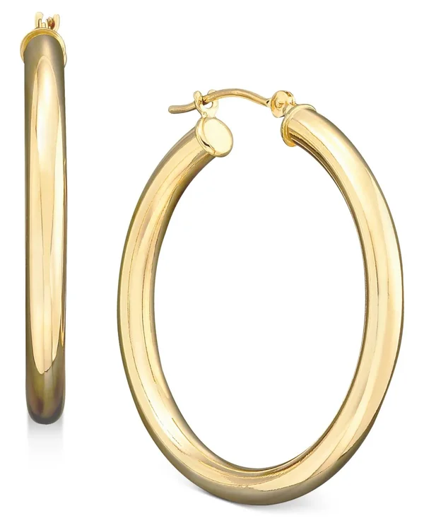 Macy&s Polished Hoop Earrings in 14K Gold - Metallic - Earrings