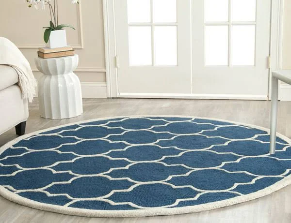 Safavieh Cambridge Navy & Ivory 4& x 4& Round Rug