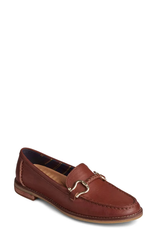 Women's Sperry Seaport Penny Plushwave Shackle Leather Loafer Tan - Size 10M
