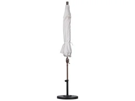 California Umbrella 9 ft. Matted White Aluminum Push Button Tilt Crank Lift Market Patio Umbrella in Gateway Blush Sunbrella