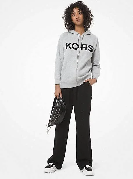 Michael Michael Kors, Kors Cotton Zip-Up Hoodie, Grey, M