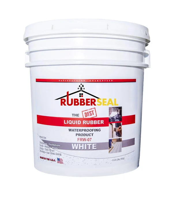 Rubberseal Liquid Rubber Waterproofing and Protective Coating - Roll on White (5 Gallons)