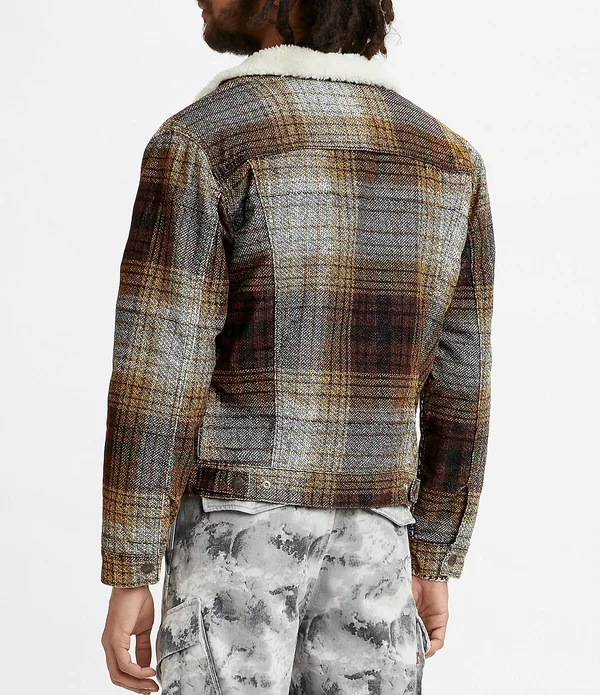 Levi&s Type III Sherpa Tinsel Plaid Trucker Jacket - 2XL