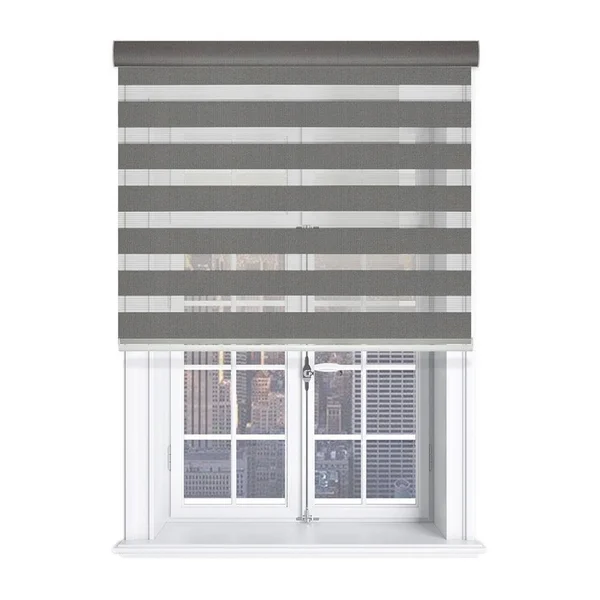GoDear Design 35-in Gray Room Darkening Cordless Roller Shade Polyester - FZH014006I035072