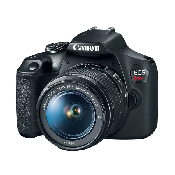 Canon EOS Rebel T7 24.1 MP SLR - Black - EF-S 18-55mm IS II and EF 75-300mm III Lenses