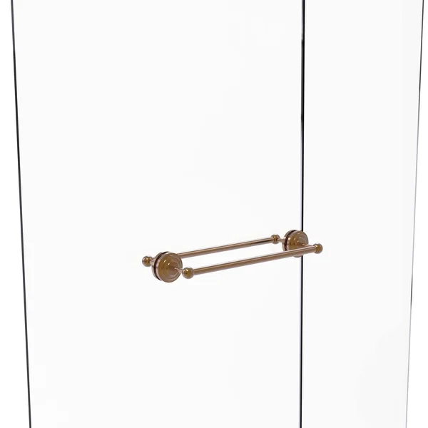 Que New Collection Back to Back Shower Door Towel Bar - Brushed Bronze, 18 Inch