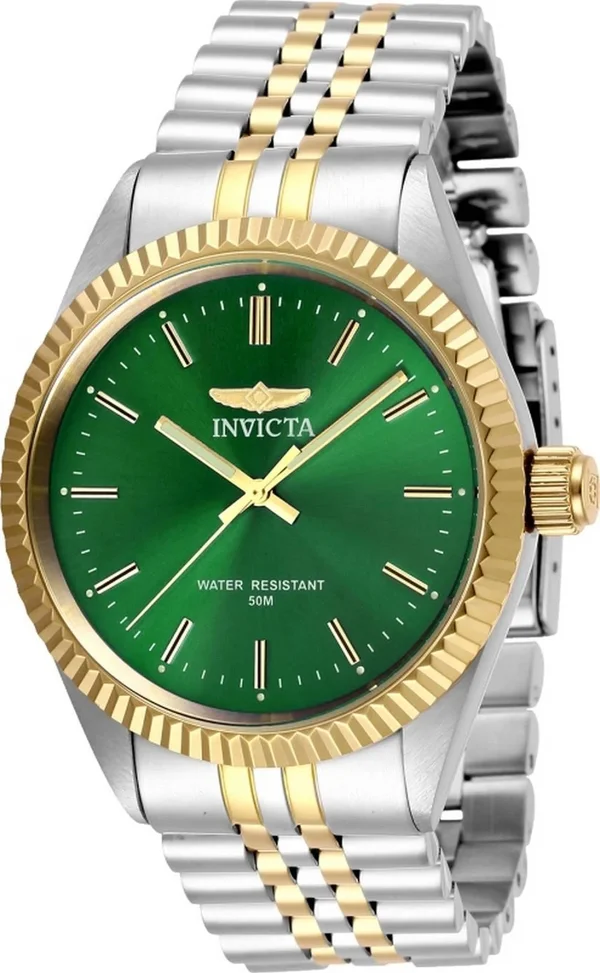 Invicta Men's Specialty Quartz Green Dial Two Tone Stainless Steel Watch 29379