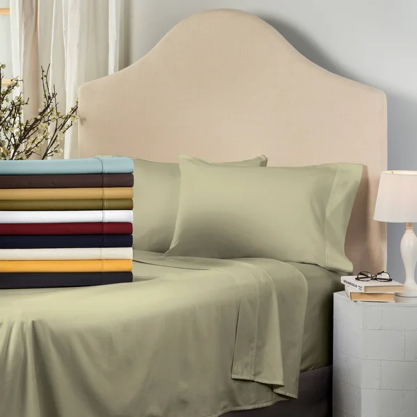 Superior 530 Thread Count Cotton Deep Pocket Sheet Set - Size: Queen, Brown