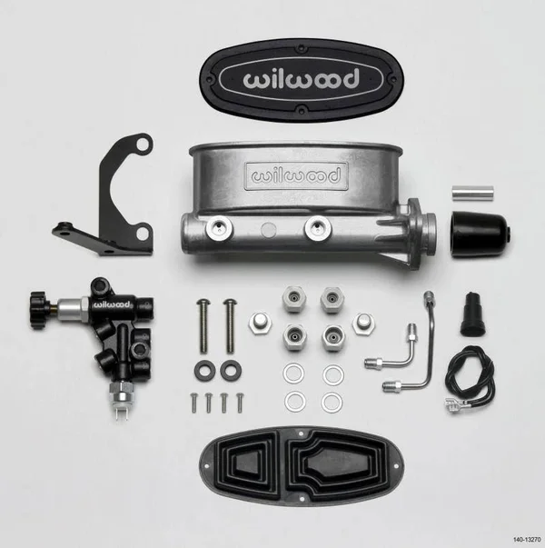 Wilwood HV Tandem M/C Kit w/ Bracket & Prop Valve-1 1/8in Bore 261-13270