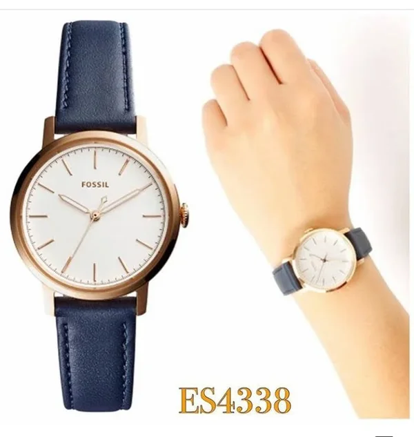 Fossil Women's Neely Blue Leather Band Watch ES4338
