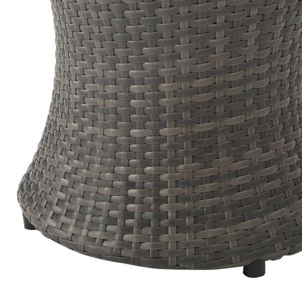 19.5x22 Gray Contemporary Outdoor Patio Accent Side Table