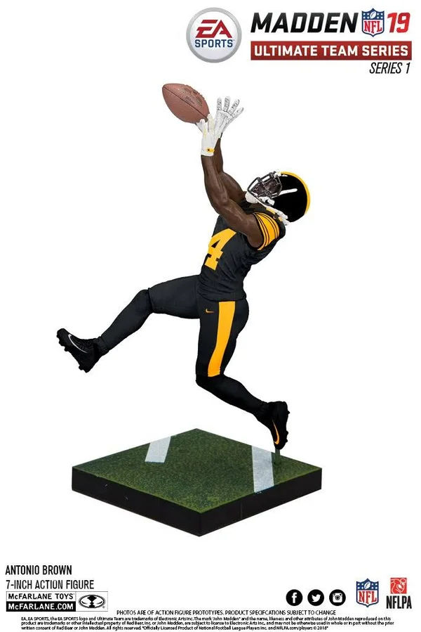 McFarlane Toys NFL Pittsburgh Steelers ea Sports Madden 19 Ultimate Team Series 1 Antonio Brown Action Figure [Gold Pants Varian