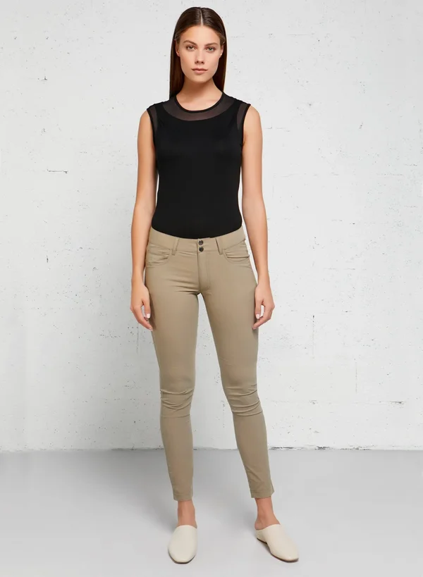 Luisa Skinny Jean Pant - Khaki, M, Best Women's Travel Clothing