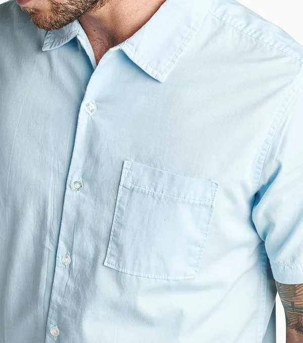 Well Worn Organic Cotton Button Up Shirt Light Blue, S