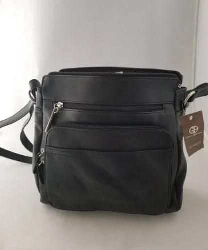 Giani Bernini Handbag - Nappa Front Zip Crossbody - Black